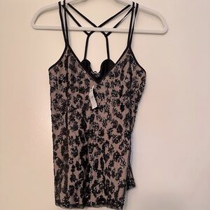 Express sequin leopard tank